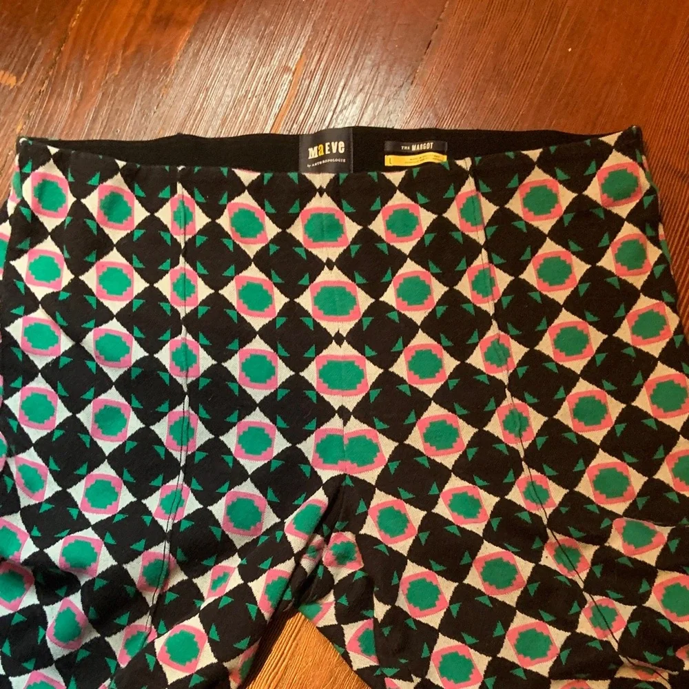 Anthropologie Maeve geometric cropped kick flares - Picture 3 of 7